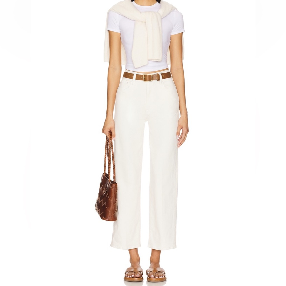 MOTHER Rambler Zip Ankle in Cream Puffs